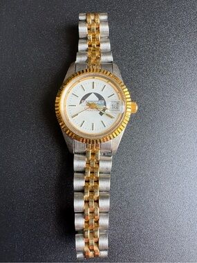 Vintage Two-Tone Gold and Silver Men’s Bracelet Watch